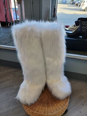 White Furry Boots